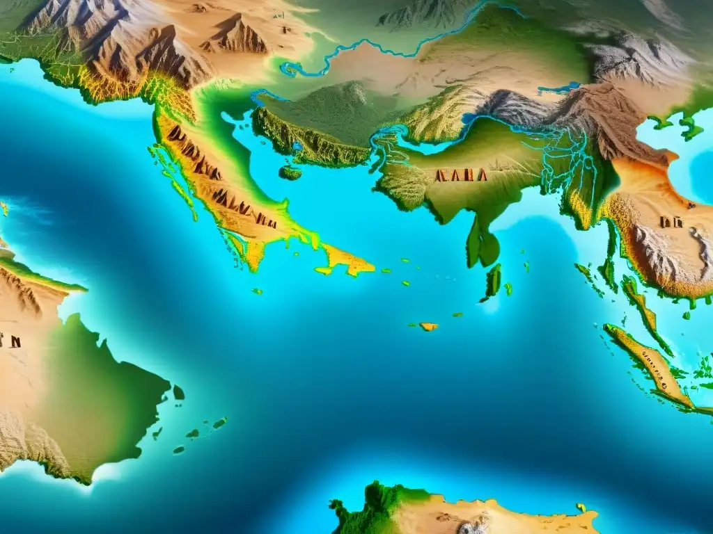 Antigua ruta de la seda: detallado mapa vintage de Asia a Europa con caravanas, ciudades y paisajes