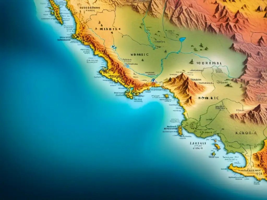 Antiguo mapa detallado de rutas migratorias de tribus nómadas, evocando aventura y nacionalismo en tribus nómadas