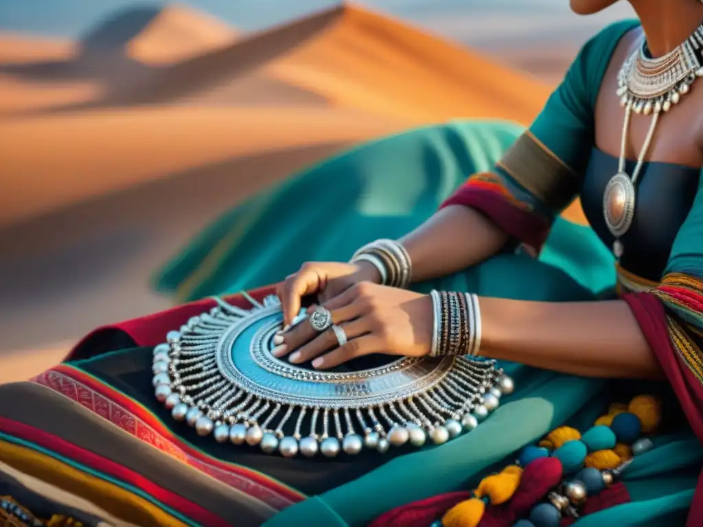 Artesano nómada moldea joyería bajo el cielo del desierto, rescatando tradiciones con diseño contemporáneo