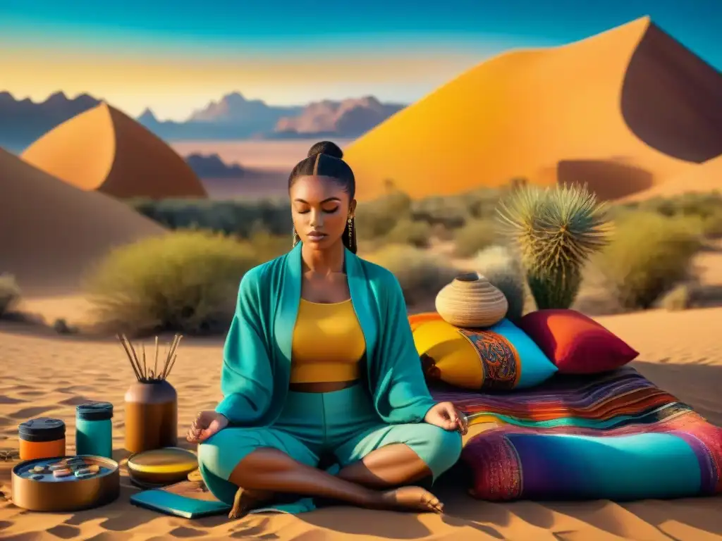 Un artista nómada crea con técnicas creativas en el desierto