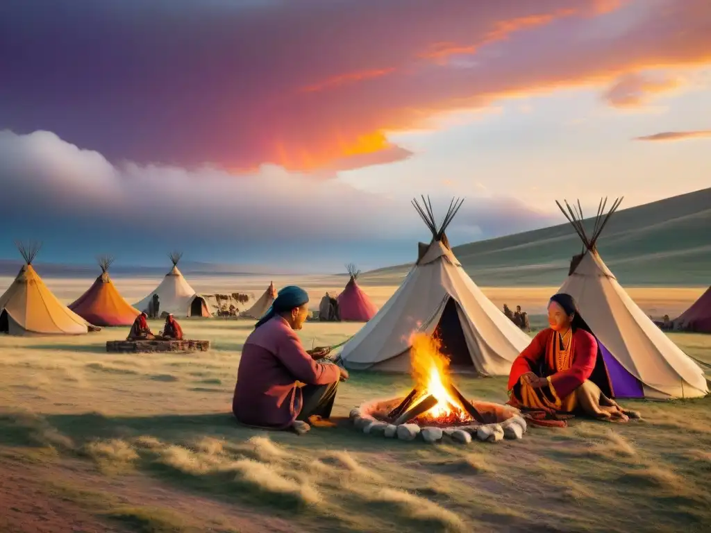 Un atardecer épico sobre tierras de tribus nómadas, donde la comunidad y la tradición se entrelazan en un taller de fotografía