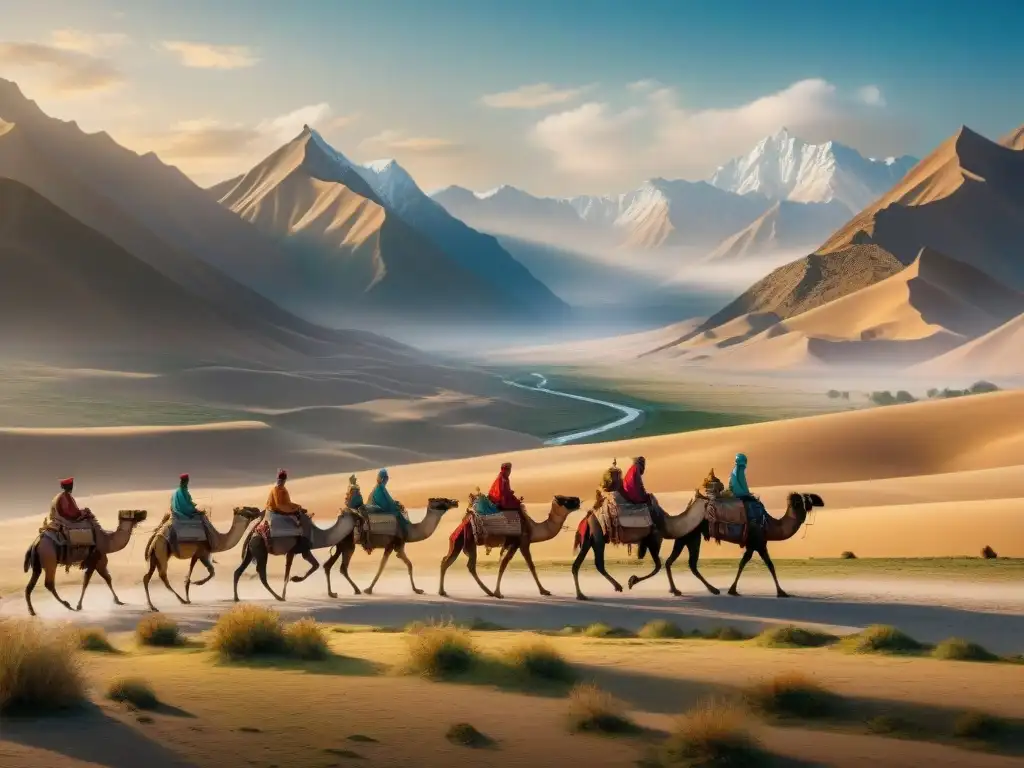Caravana de tribus nómadas en la Ruta de la Seda Caravana de tribus nómadas en la Ruta de la Seda: legado de la antigua ruta comercial