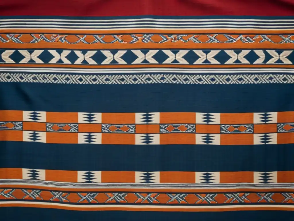 Un cautivador patrón textil vintage con símbolos tribales en tonos tierra, representando unidad y protección