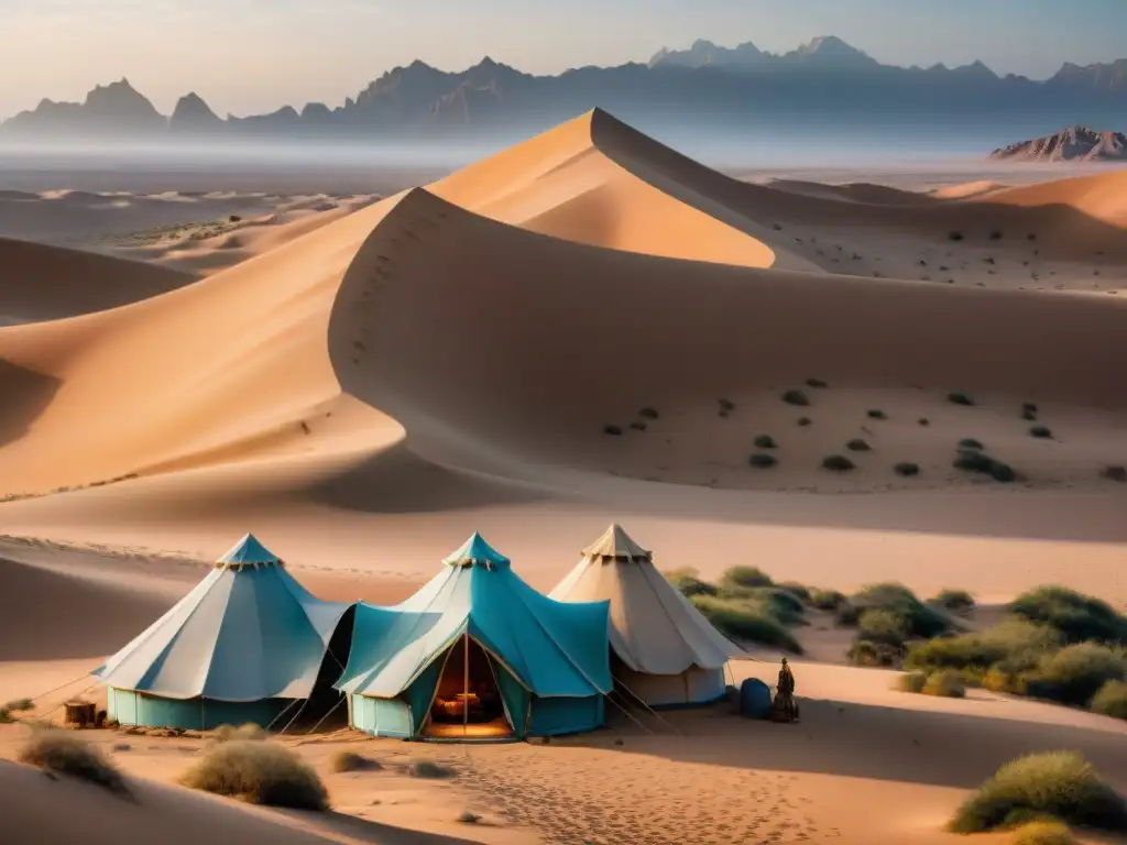 Contraste entre movimientos contemporáneos vida nómada en desierto y ciudad