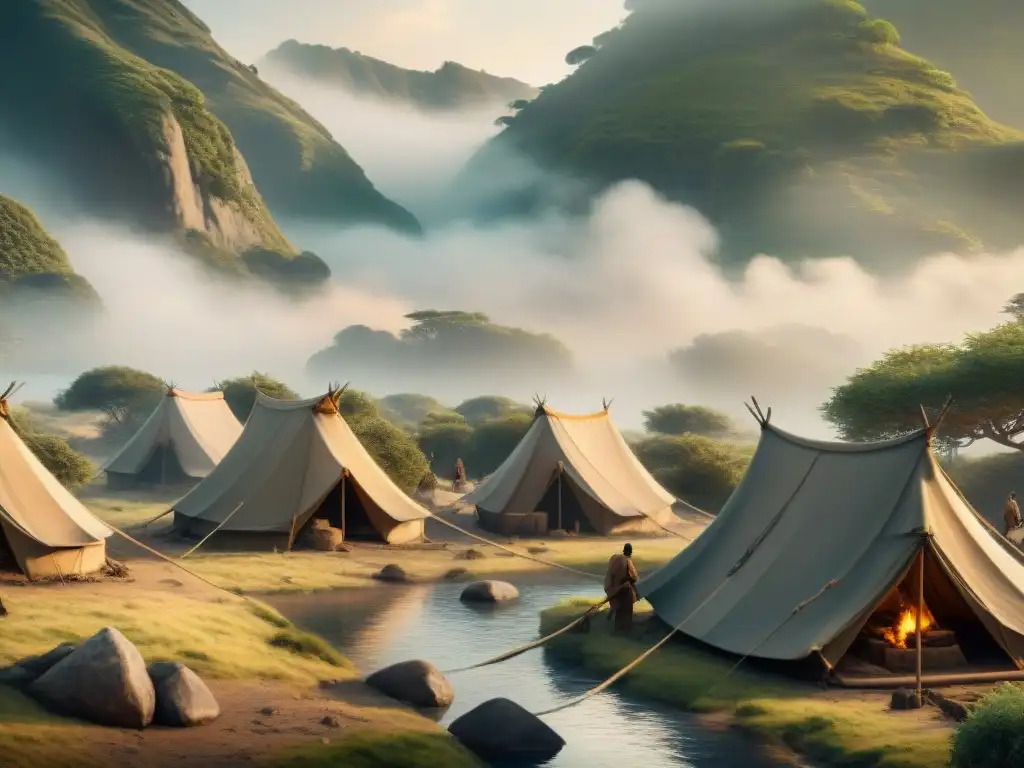 Defensa ancestral: tribu nómada protege su campamento con ingenio Defensas nómadas contra avances sedentarios: Tribu erige fortaleza improvisada ante invasores