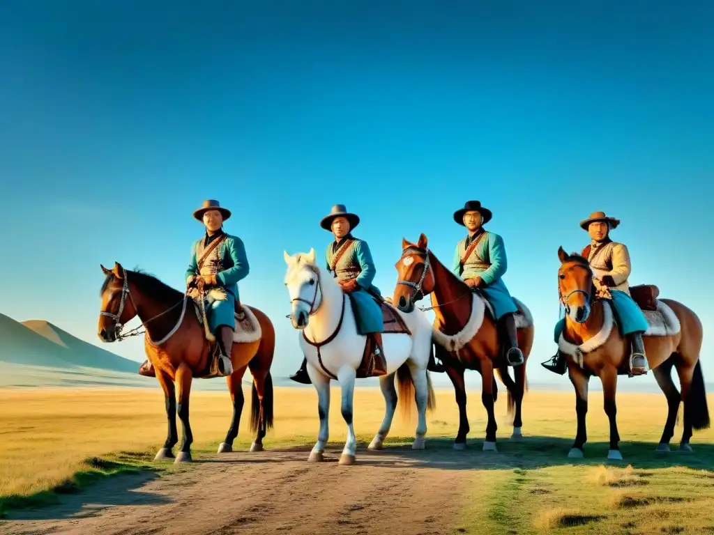 Exploradores en Mongolia preparando su expedición por las estepas con águilas majestuosas