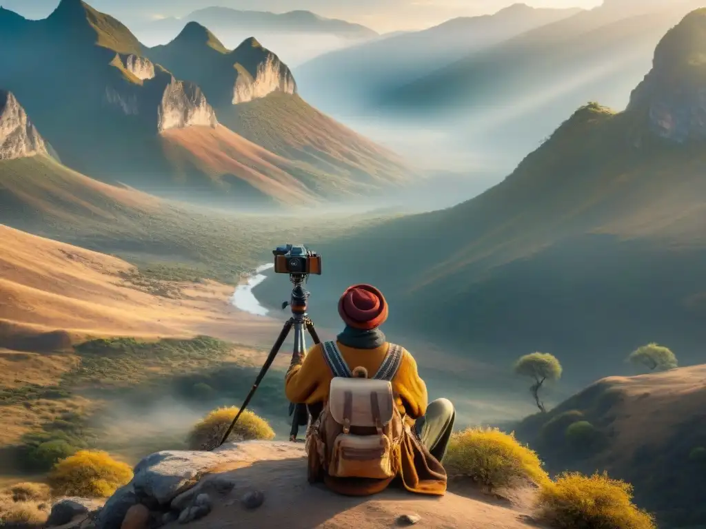 Un fotógrafo de tribus nómadas captura la esencia de un paisaje remoto al amanecer