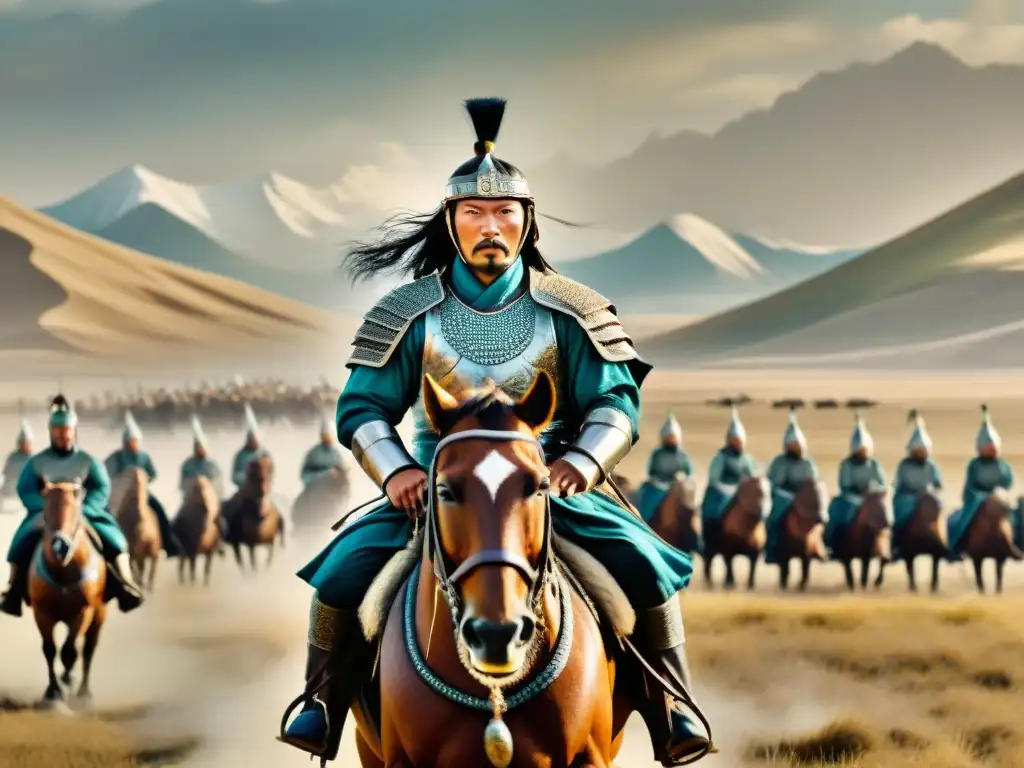 Genghis Khan lidera a su ejército nómada con maestría en la evolución militar de tribus nómadas en la era del Imperio Mongol