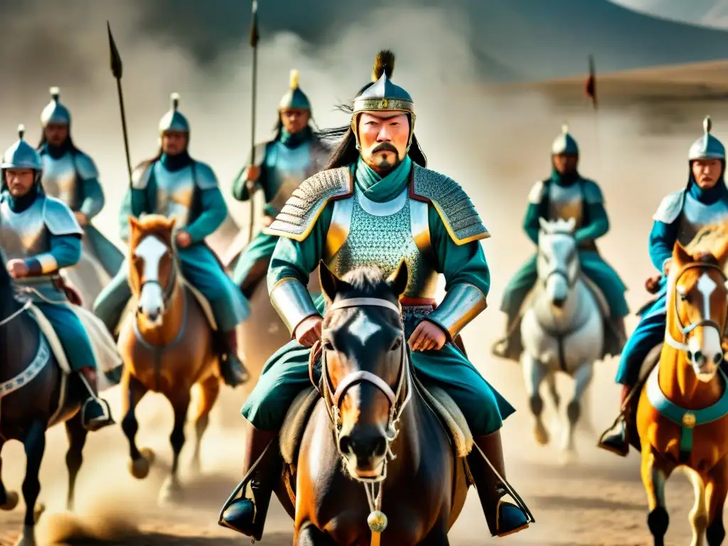 Genghis Khan lidera estrategias en épicas batallas, leyenda viviente en combate