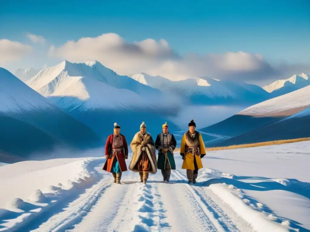 Indumentaria tártaros y tuvanos adaptada al entorno nevado, reflejando armonía cultural