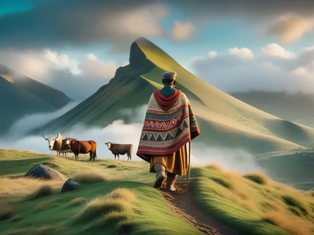 Un líder nómada contempla su territorio desde lo alto de una colina en una escena histórica de ascenso y poder