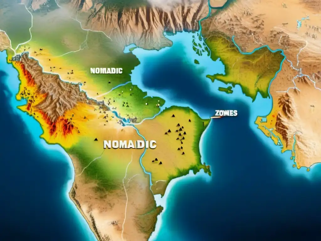 Un mapa antiguo muestra las rutas nómadas junto a zonas de conflicto actuales