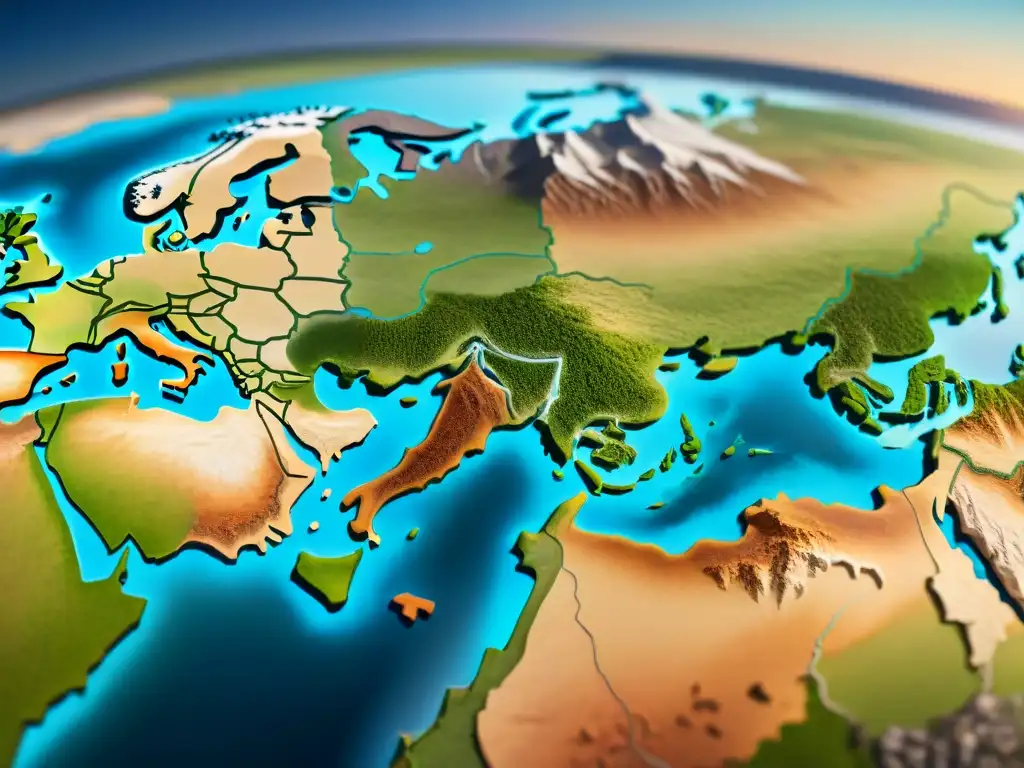 Mapa detallado de las estepas euroasiáticas con historia de tribus nómadas