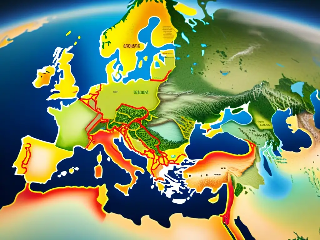 Mapa detallado de invasiones nómadas en Europa y Asia, resaltando rutas y batallas