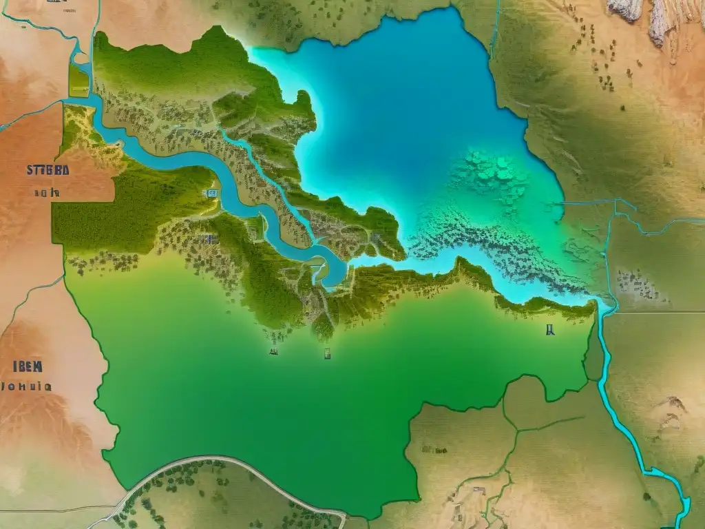 Mapa detallado de gestión de estepas con zonificación, destacando zonas ecológicas y flora y fauna nativa