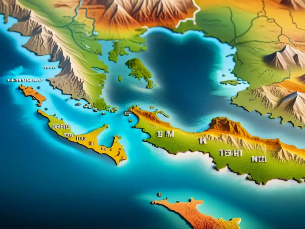 Mapa vintage detallado de rutas migratorias de tribus nómadas con tonos terrosos y símbolos culturales