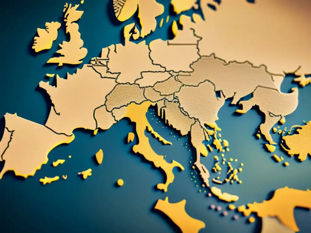 Mapa vintage detallado de la seguridad digital en países, con tono sepia y leyes cibernéticas