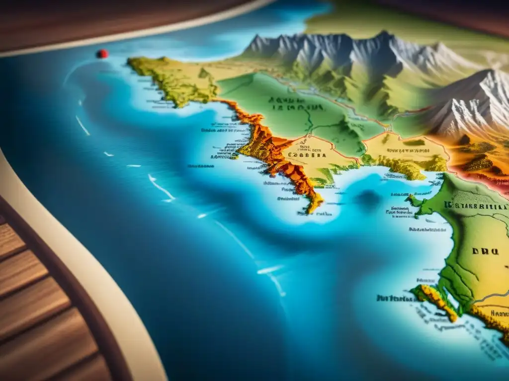 Mapa vintage detallado de territorios conquistados por líderes nómadas, destacando su planificación estratégica