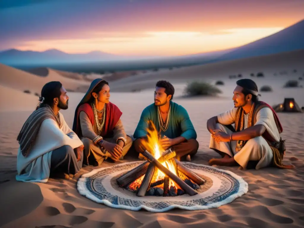 Un momento de conexión y sabiduría entre tribus nómadas, resaltando su influencia en la sociedad contemporánea