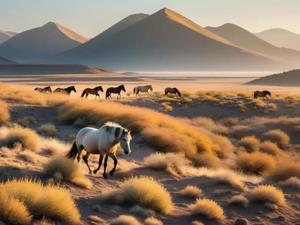 Un paisaje estepario árido con plantas y animales adaptados a condiciones extremas