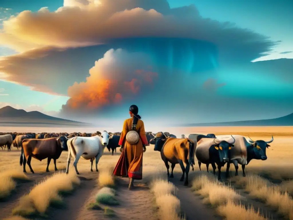 Evolución de la mujer nómada: roles y poder a lo largo de la historia La evolución de los roles de la mujer nómada a lo largo de la historia en una ilustración detallada