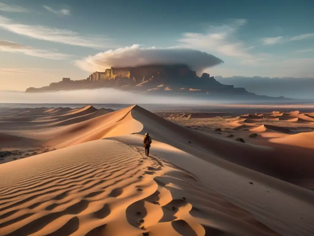 Ruinas ancestrales de un imperio nómada en declive, perdidas en un desierto desolado