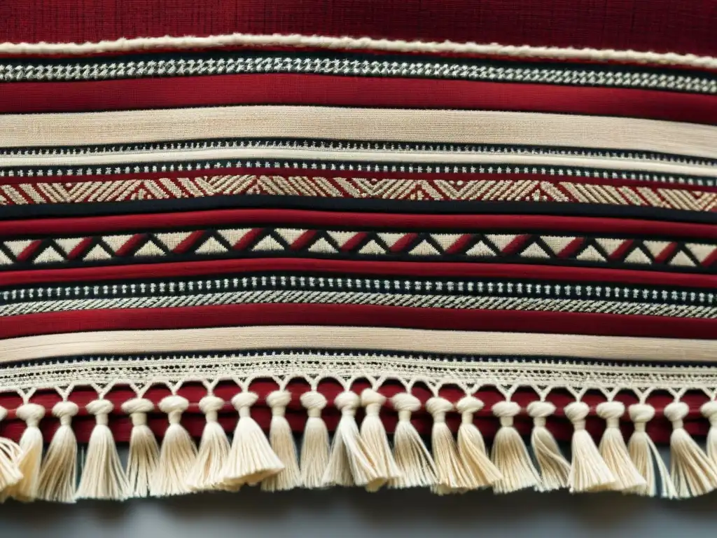 Patrón textil de tribus nómadas en tonos tierra con motivos simbólicos y significado cultural ancestral