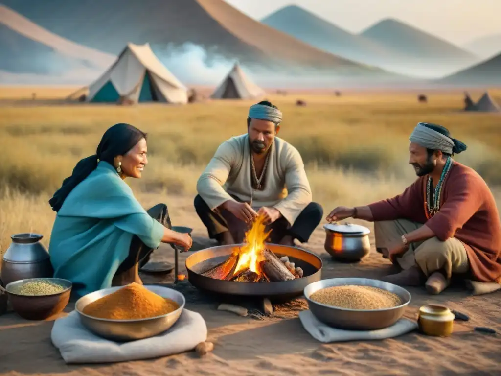 Una tribu nómada cocina sabores estepas en ancestrales fogones