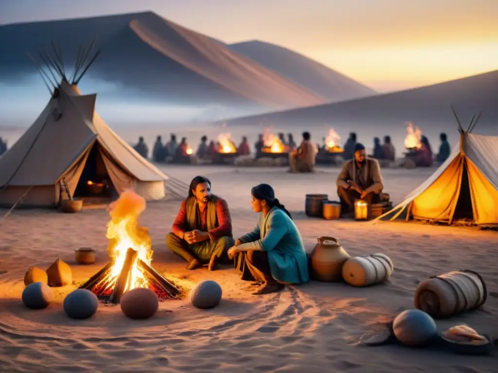 Una tribu nómada organizando comidas en el desierto: riqueza cultural y comunidad