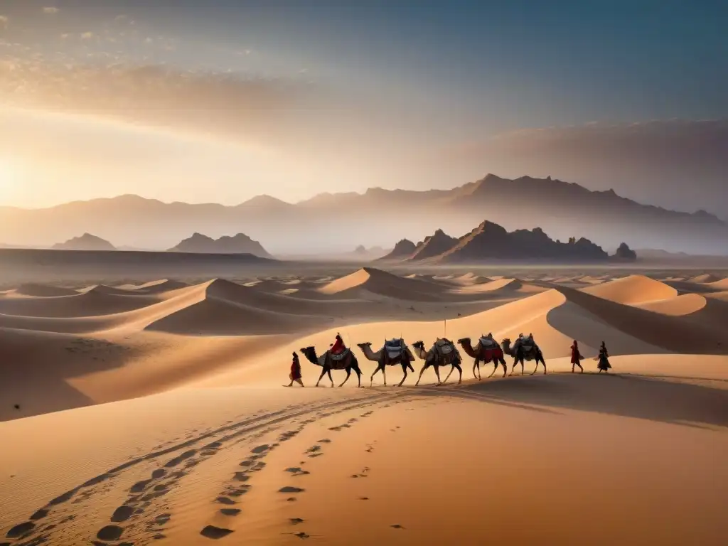 Tribu nómada camina descalza por el desierto árido