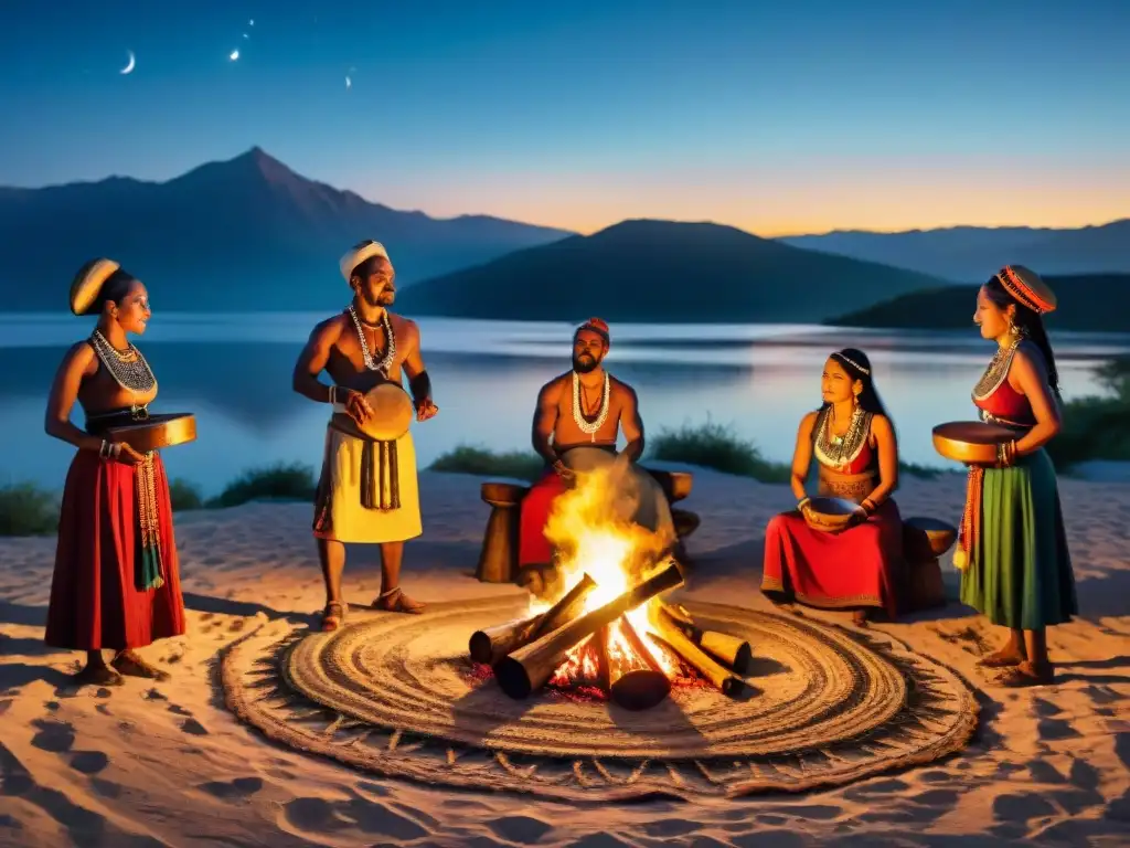 Una tribu nómada se reúne alrededor de una fogata bajo el cielo estrellado, inmersa en música y danza