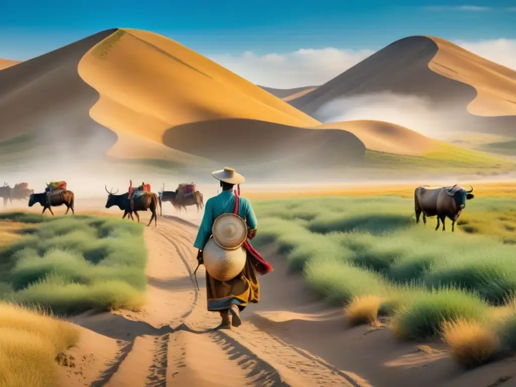 Una tribu nómada practica agricultura sustentable en la estepa dorada