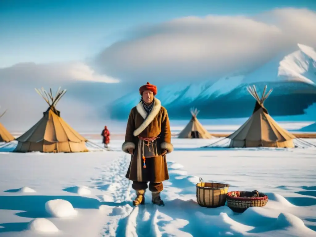 Fotografiando tribus nómadas en terrenos extremos: Tribu siberiana en la tundra nevada, con trajes tradicionales y actividades diarias