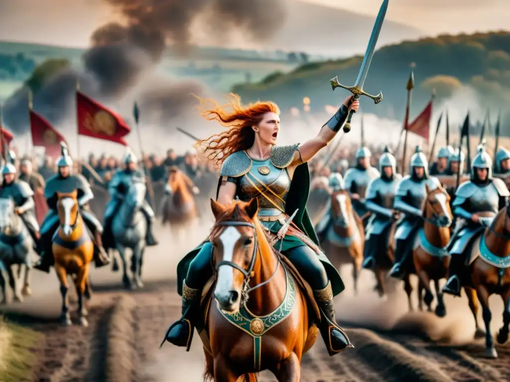Rebelión épica: Boudica lidera a los celtas contra Roma La valiente Reina guerrera Boudica lidera a su ejército en épica batalla contra el Imperio Romano