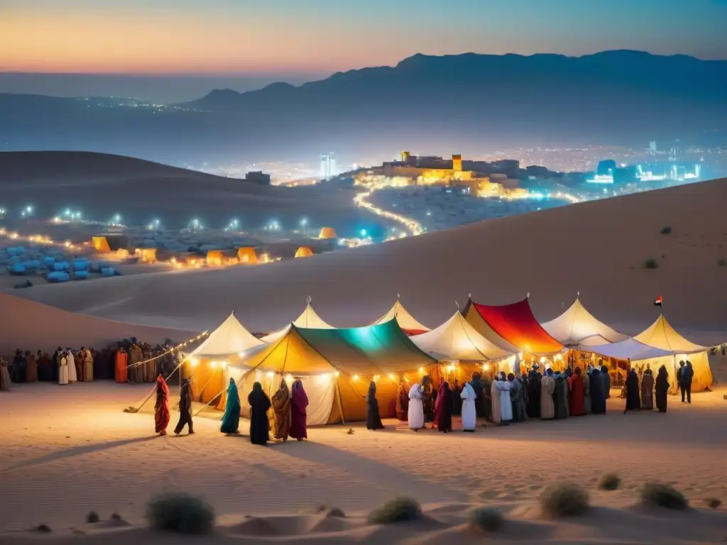 Vibrante celebración en el desierto beduino con costumbres festivas tribus nómadas